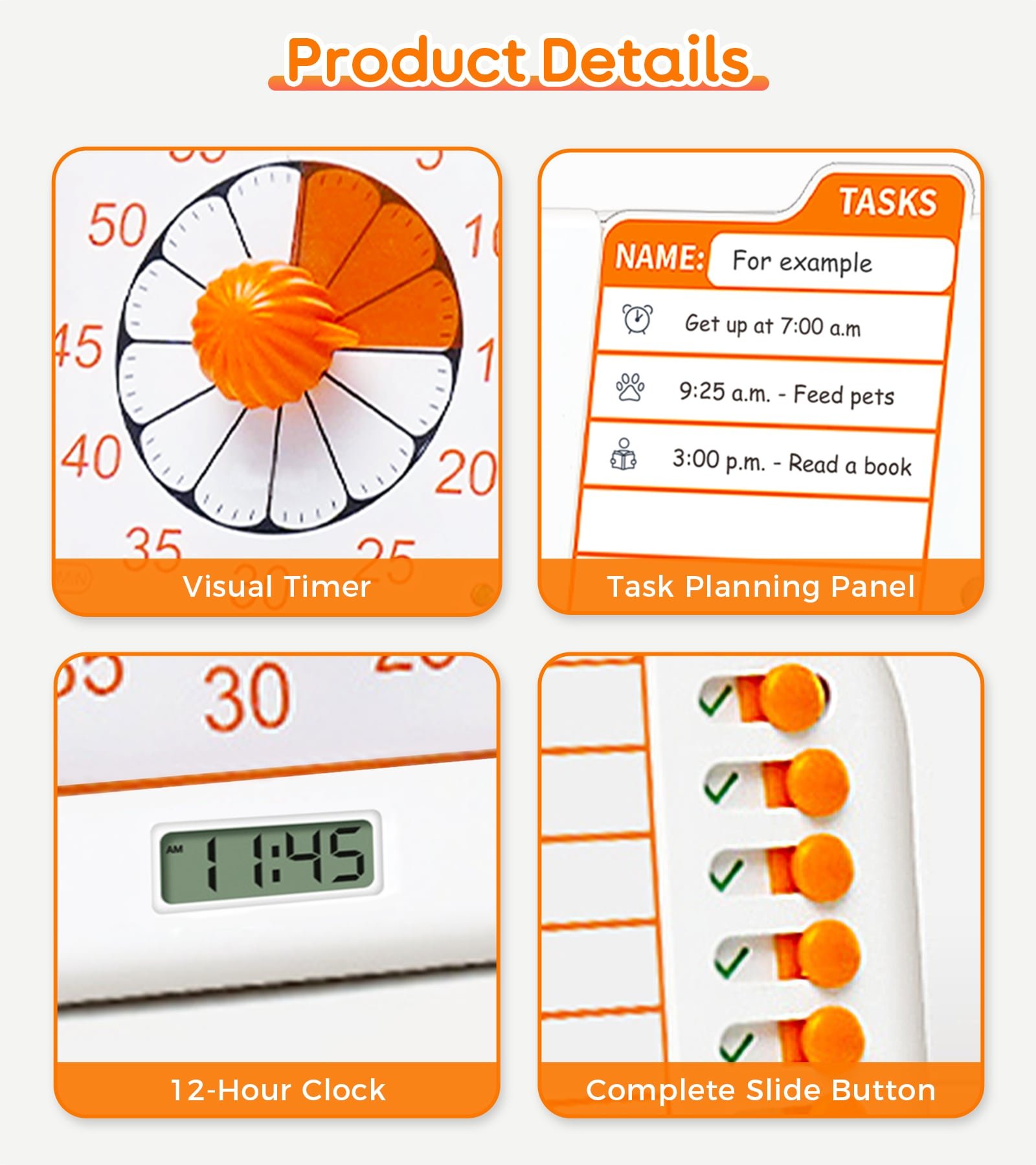 3-in-1 Visual ADHD Timer for Kids & Adults with Planning Board - Image 2
